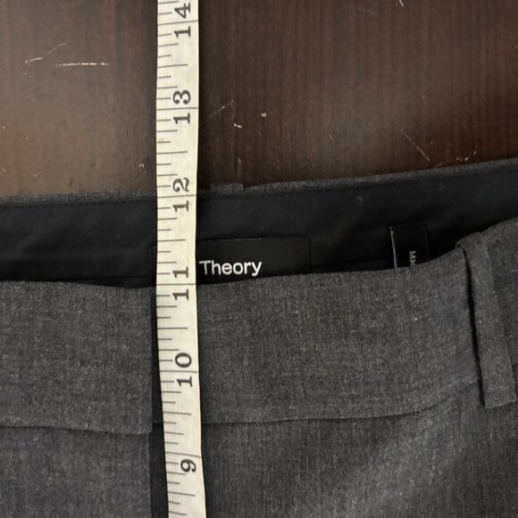 Theory Womens Heather Gray Stretch Mid Rise Straight Ankle Dress Pants Size 8 - Picture 9 of 10
